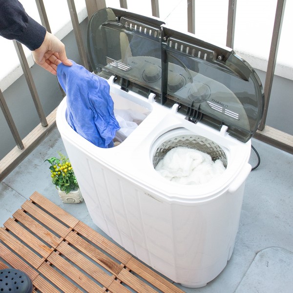 送料無料】サンコー 小型二槽式洗濯機 別洗いしま専科3 ミニ洗濯機
