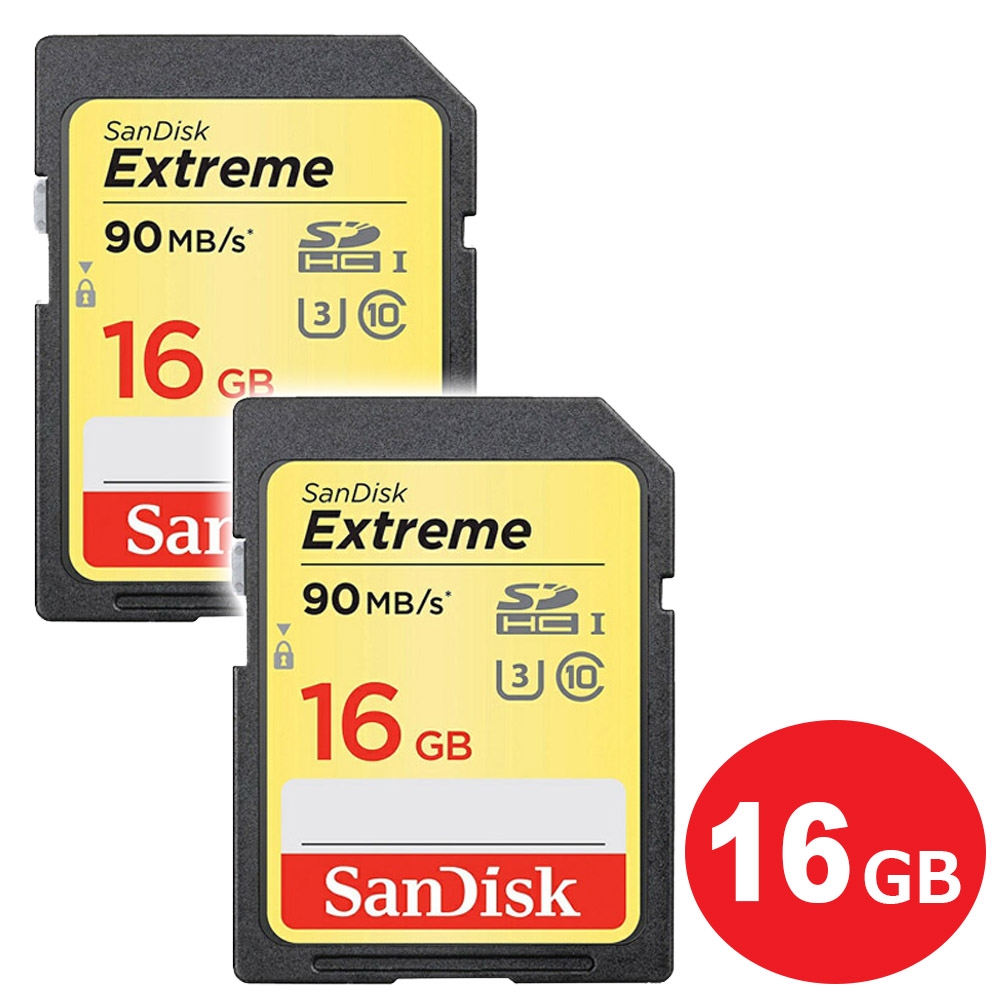 メール便送料無料】サンディスク SDHCカード 16GB 2枚入り Extreme ...