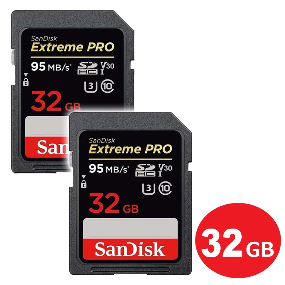 メール便送料無料】サンディスク SDHCカード 32GB 2枚入り Extreme Pro Class10 95MB/s UHS-1 U3 V30  SDSDXXG-032G-GN4IN-2P SDカード SanDisk 海外リテール | アダチカメラ