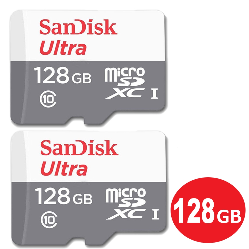 メール便送料無料】サンディスク microSDXCカード 128GB 2枚入り ULTRA