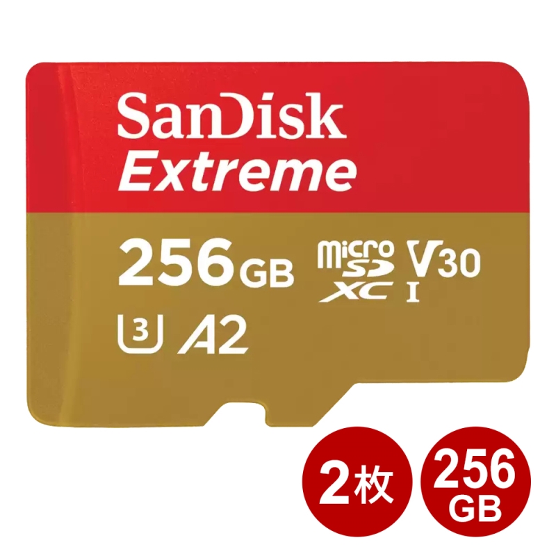 送料無料】サンディスク microSDXCカード 256GB 2枚セット EXTREME UHS ...